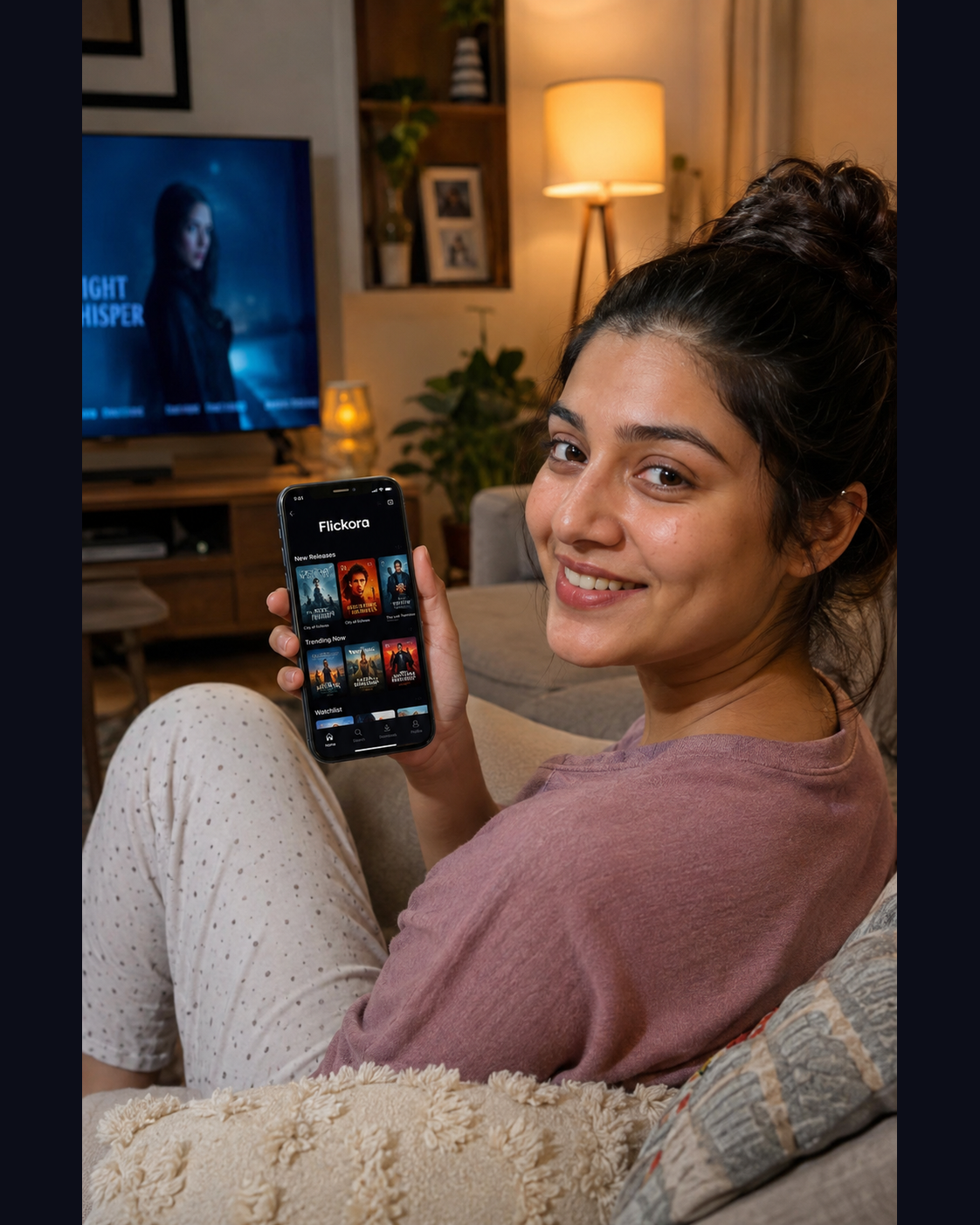 Creator wearing the ott & streaming apps piece, generated with MorphAds
