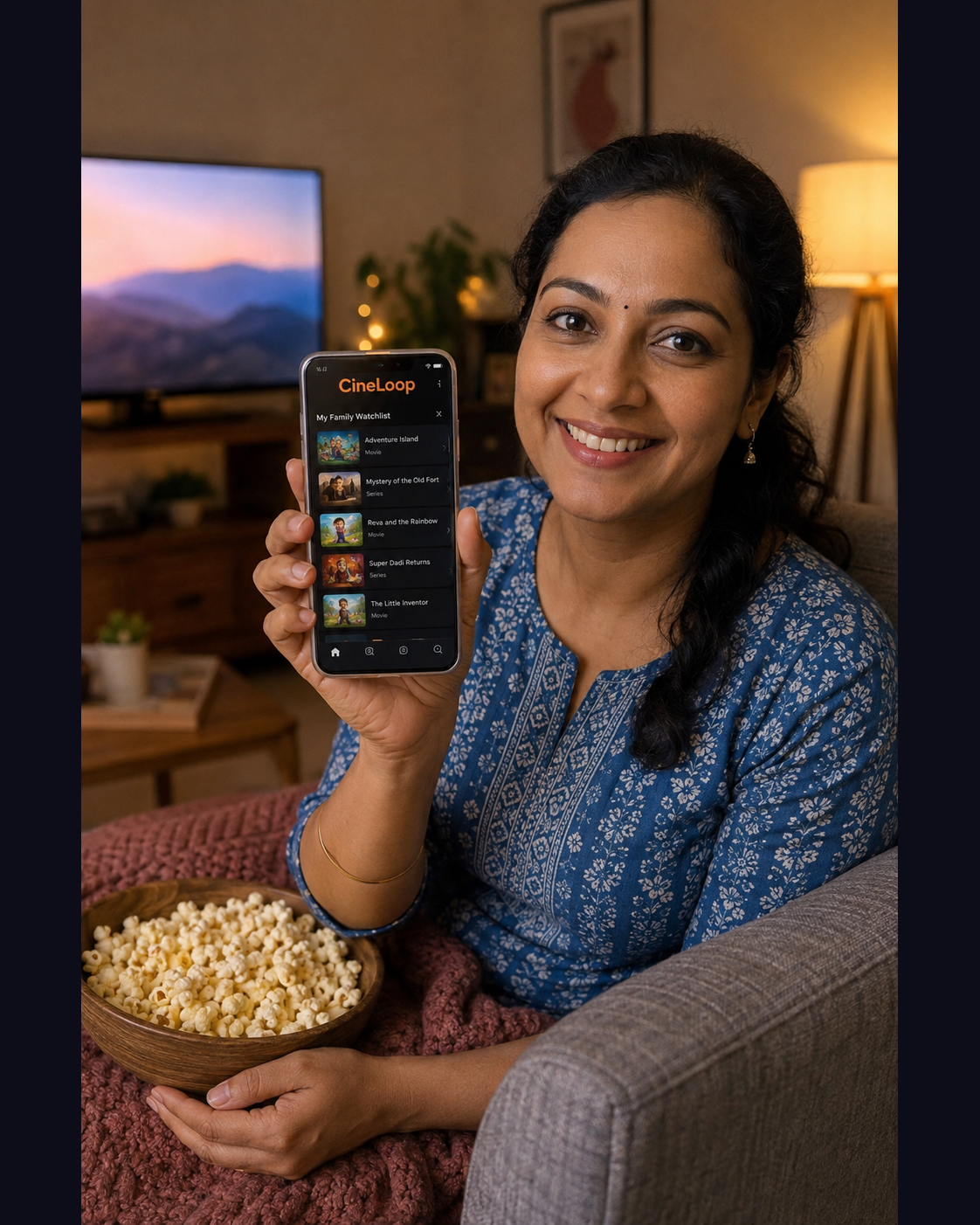 Creator wearing the ott & streaming apps piece, generated with MorphAds
