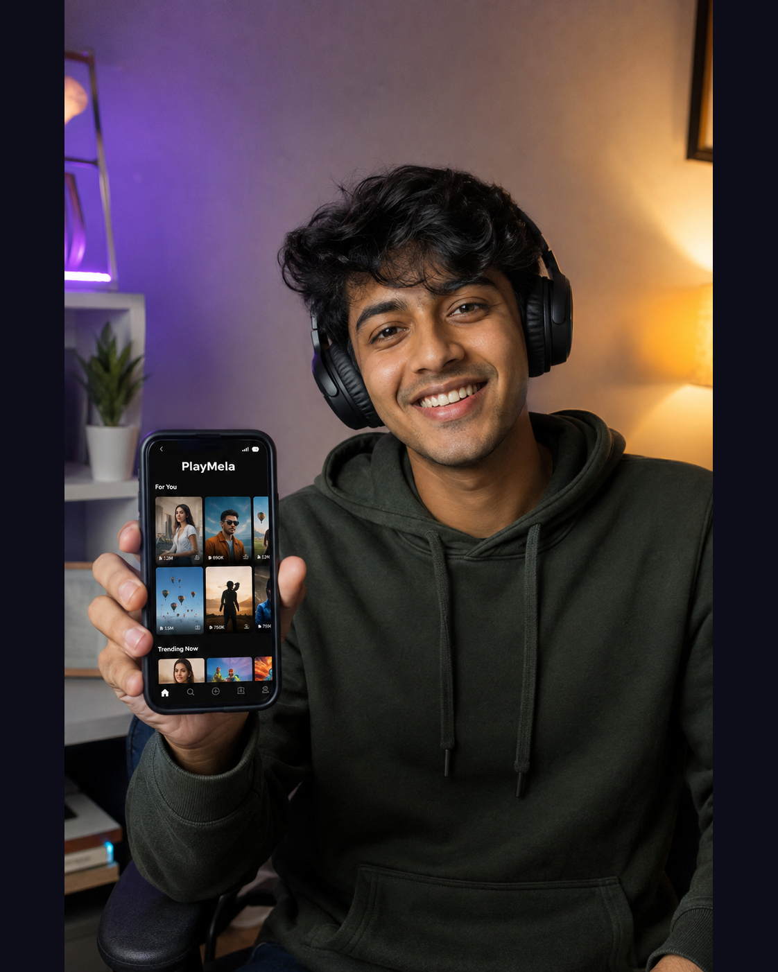 Creator wearing the ott & streaming apps piece, generated with MorphAds