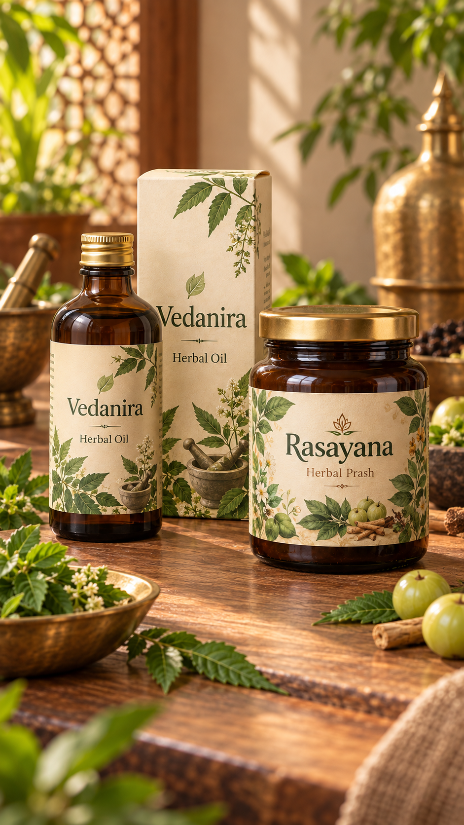 Ayurveda ad still generated with MorphAds