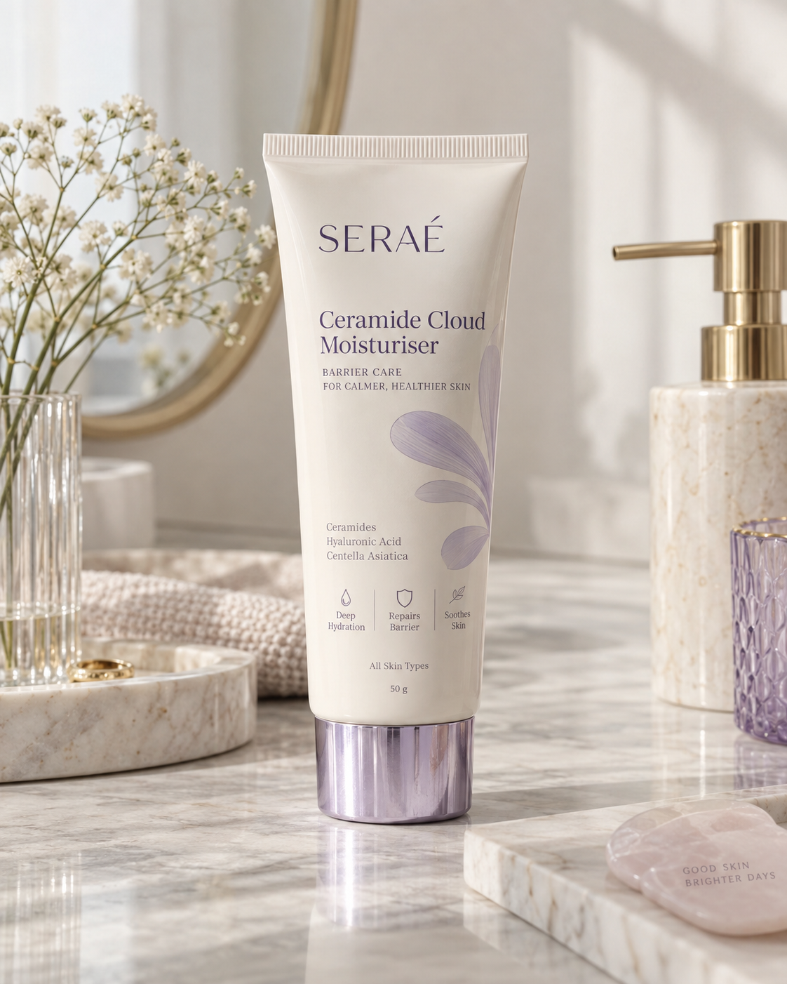 Serums & Moisturisers product photo, generated with MorphAds