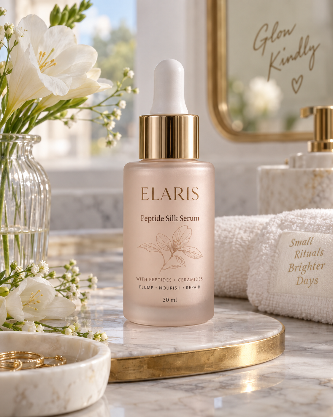 Serums & Moisturisers product photo, generated with MorphAds