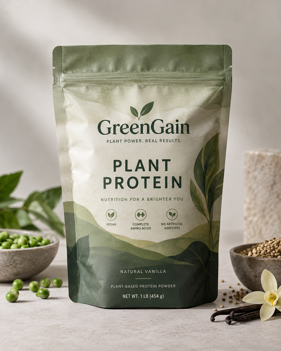 Supplements & Nutrition product photo, generated with MorphAds