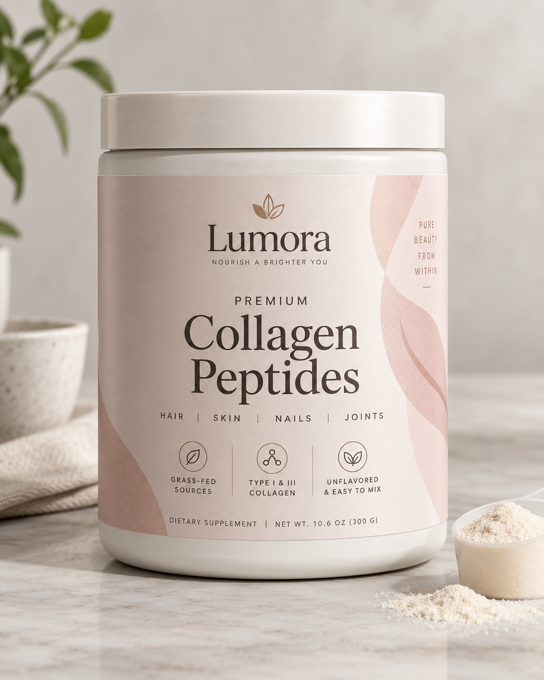 Supplements & Nutrition product photo, generated with MorphAds